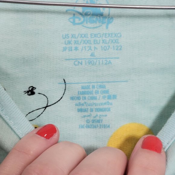 Disney Store Womens XL/XXL Winnie Pooh Nightshirt Gown Blue Rainbow Sun Clouds - Picture 2 of 8